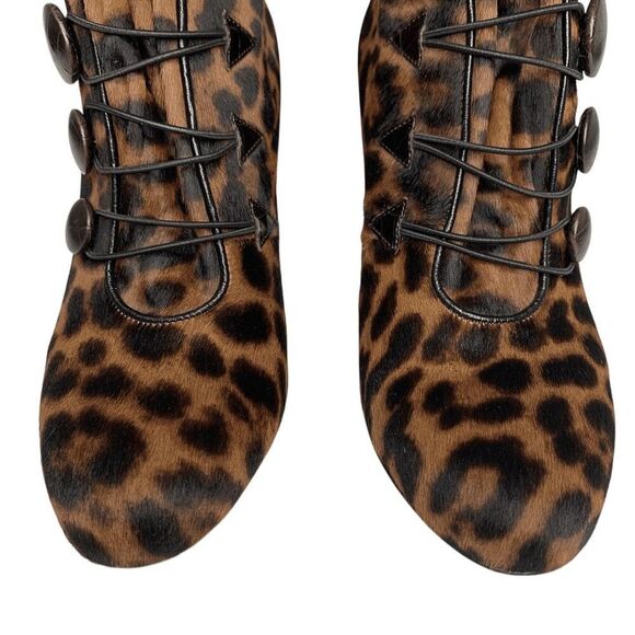 Christian Louboutin Booton 85 Boots EU 36.5 Calf Hair Brown Animal Print Heels - Picture 7 of 11